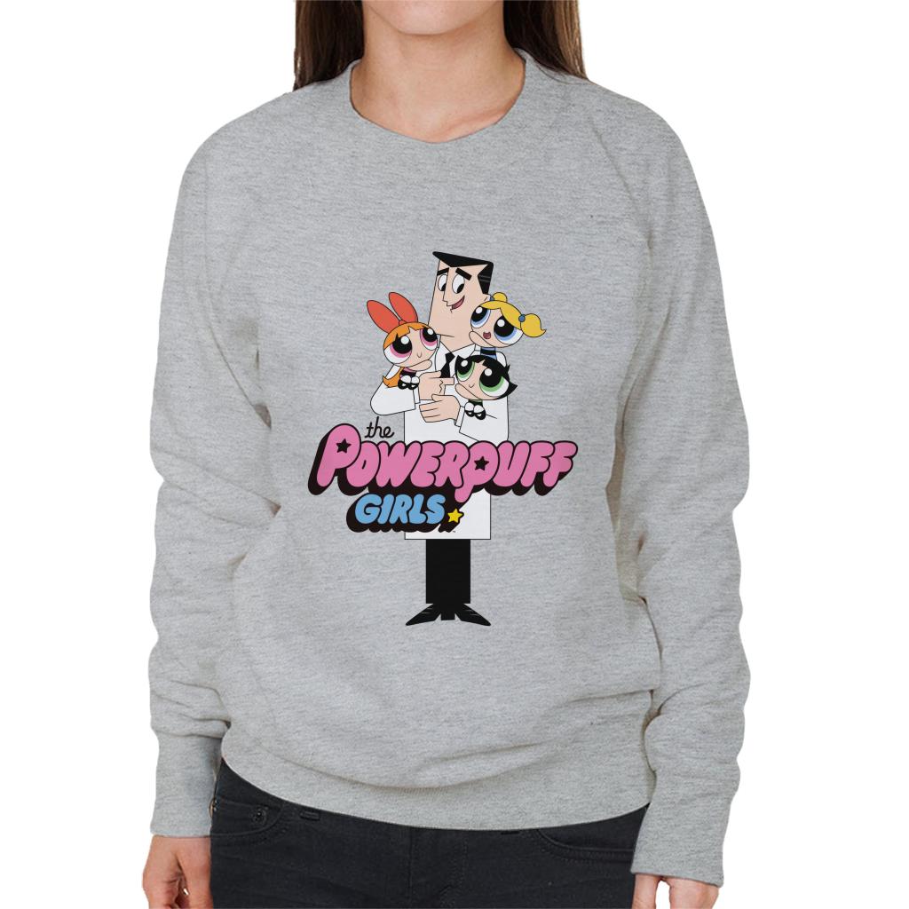 Powerpuff Girls With Professor Utonium Women's Sweatshirt-ALL + EVERY