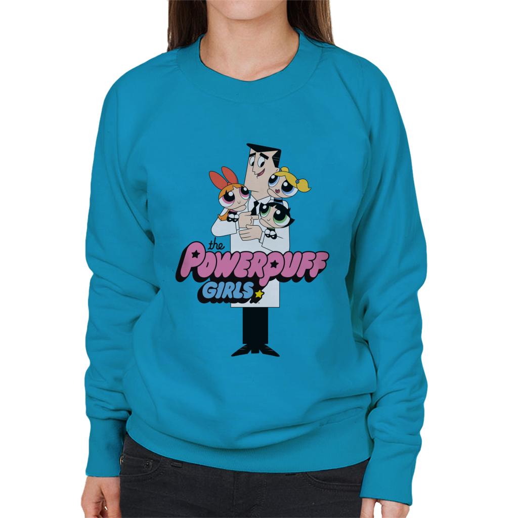 Powerpuff Girls With Professor Utonium Women's Sweatshirt-ALL + EVERY