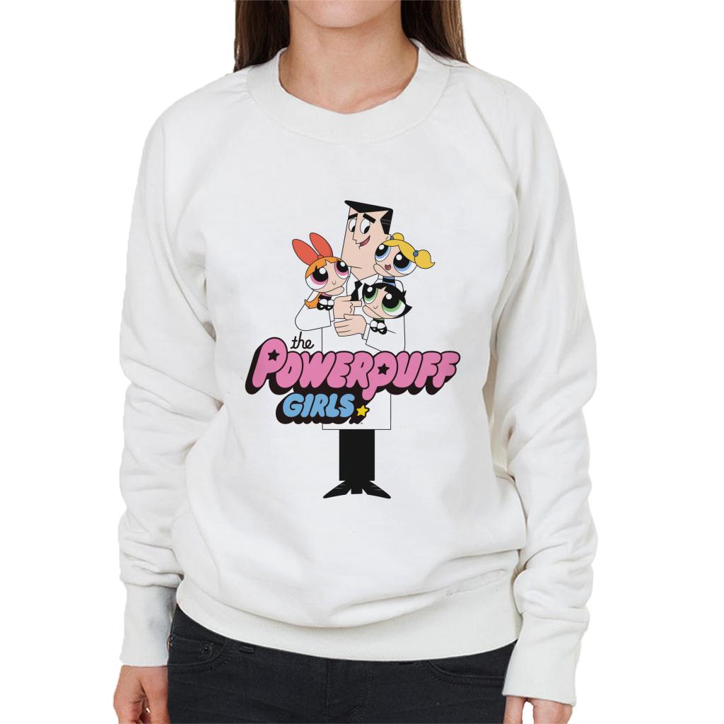 Powerpuff Girls With Professor Utonium Women's Sweatshirt-ALL + EVERY