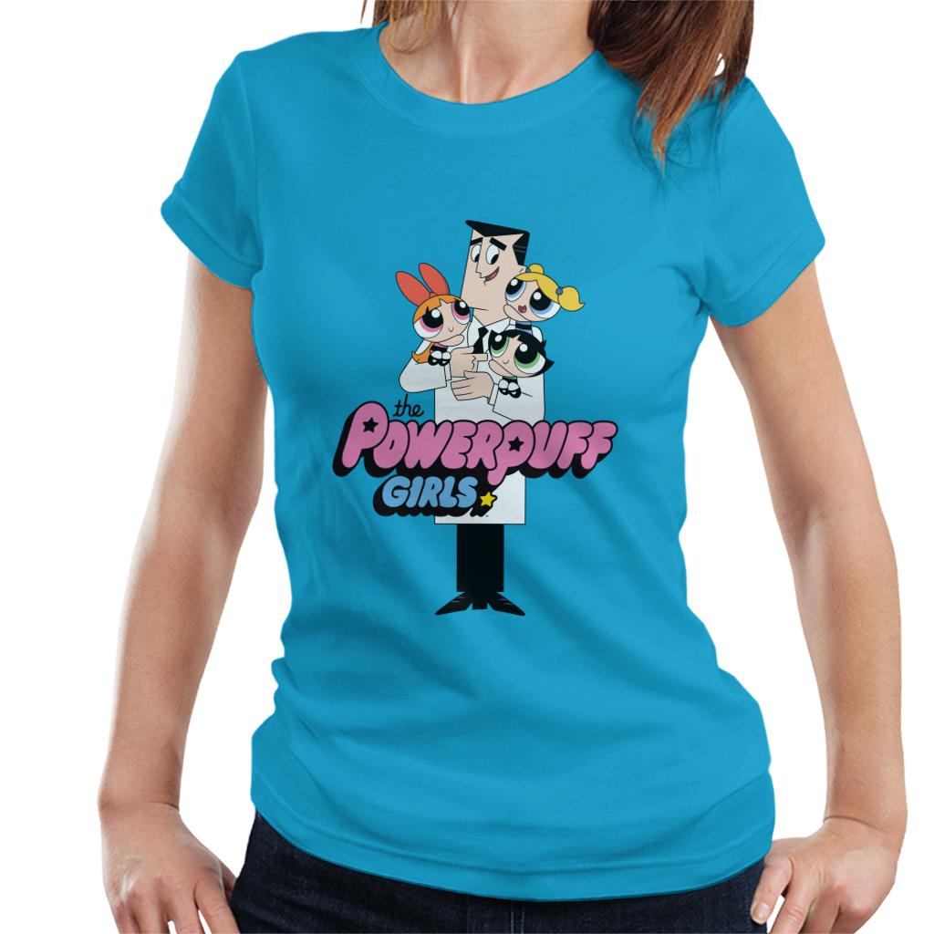 Powerpuff Girls With Professor Utonium Women's T-Shirt-ALL + EVERY