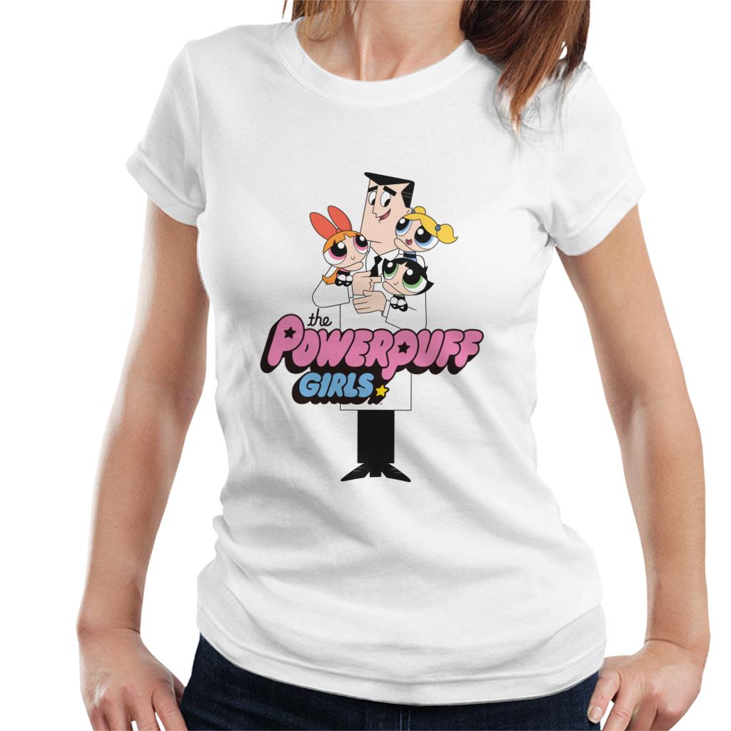 Powerpuff Girls With Professor Utonium Women's T-Shirt-ALL + EVERY