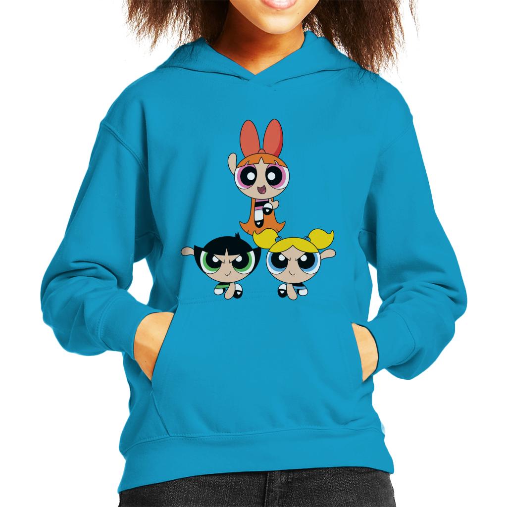 Powerpuff Girls Action Pose Kid's Hooded Sweatshirt-ALL + EVERY