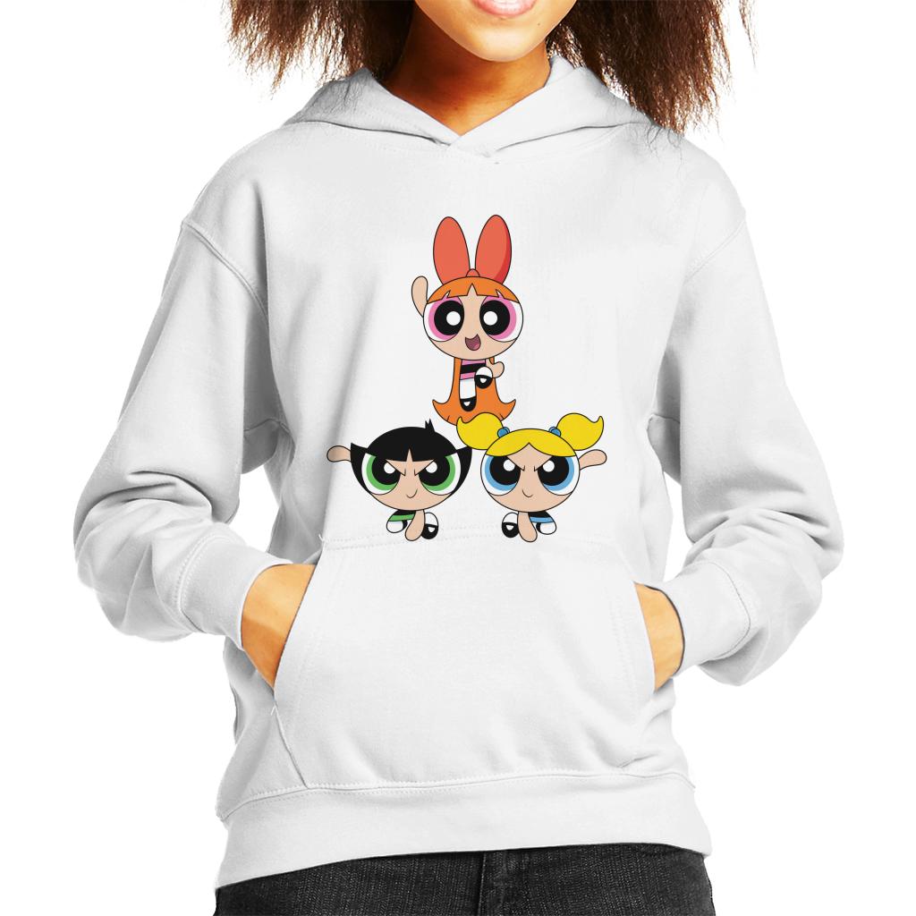 Powerpuff Girls Action Pose Kid's Hooded Sweatshirt-ALL + EVERY