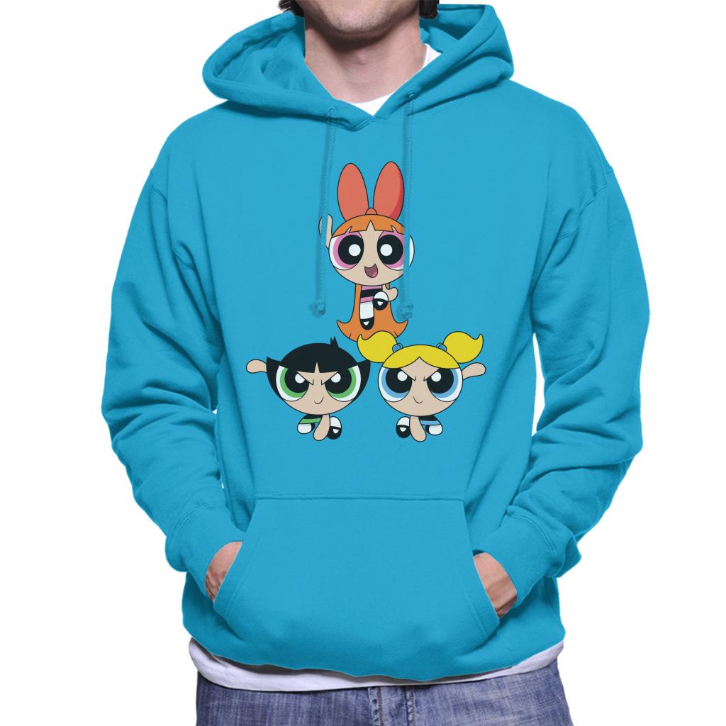 Powerpuff Girls Action Pose Men's Hooded Sweatshirt-ALL + EVERY