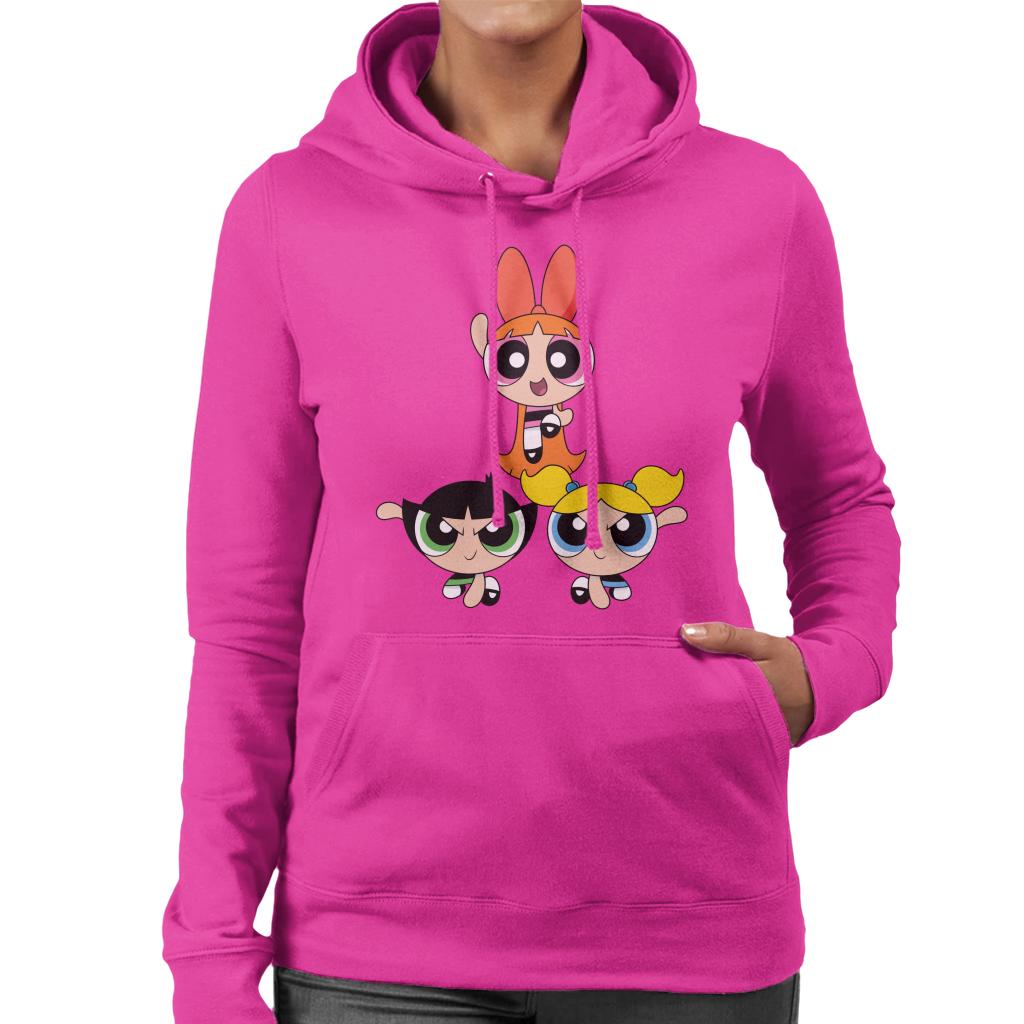 Powerpuff Girls Action Pose Women's Hooded Sweatshirt-ALL + EVERY