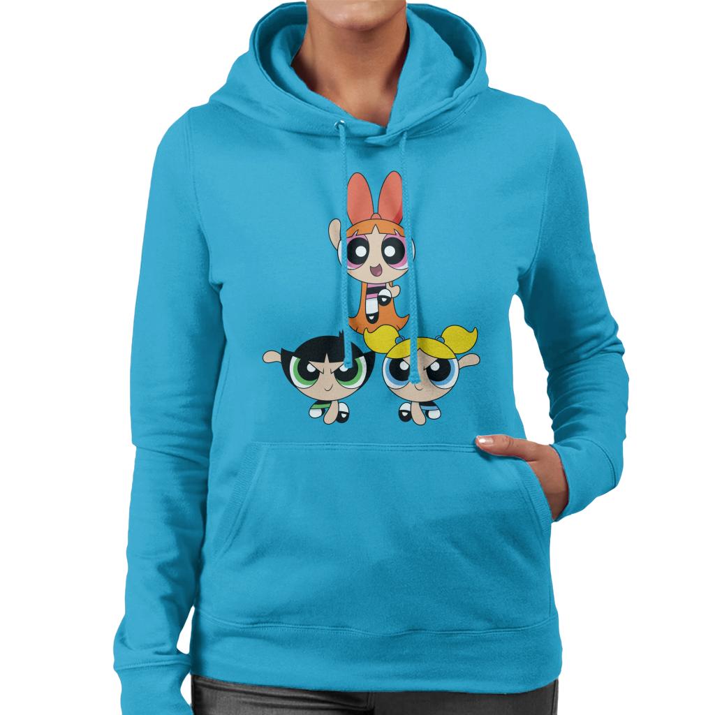 Powerpuff Girls Action Pose Women's Hooded Sweatshirt-ALL + EVERY