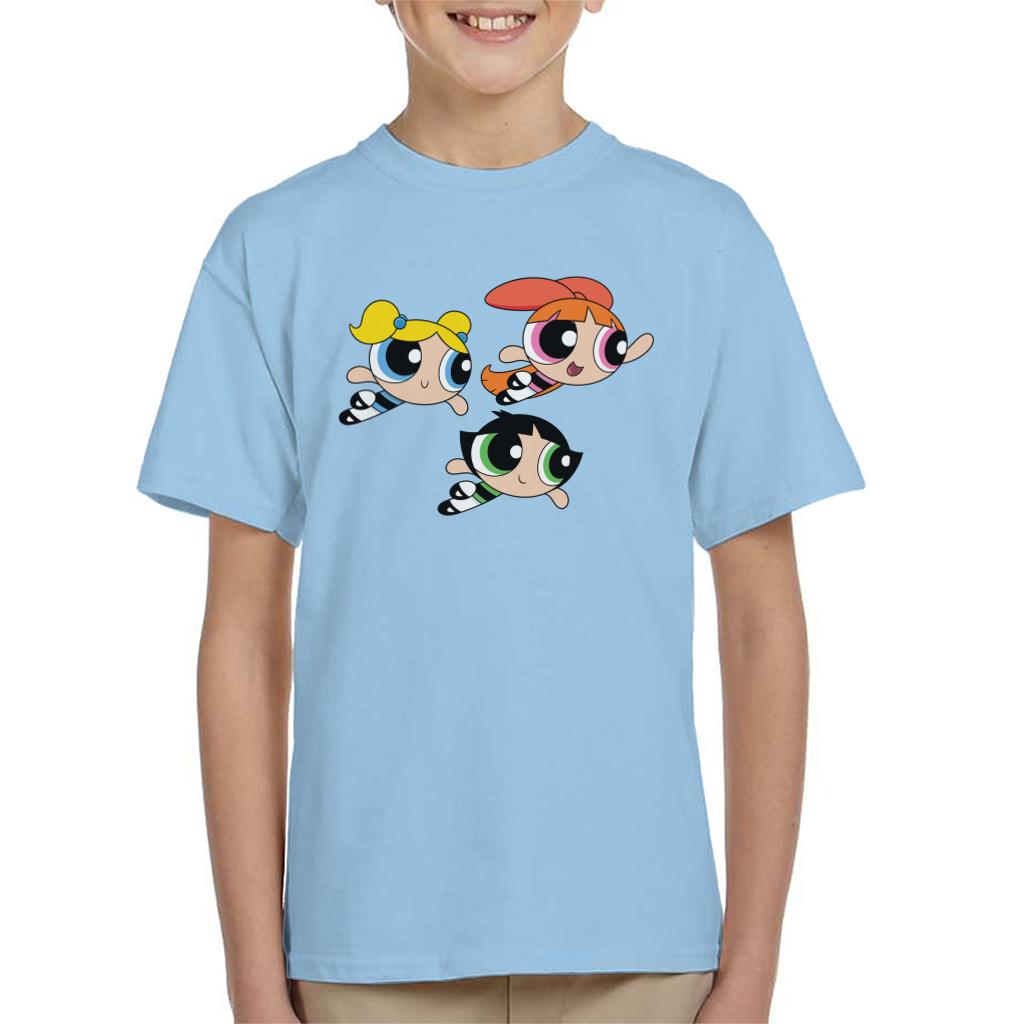 Powerpuff Girls Flying Kid's T-Shirt-ALL + EVERY