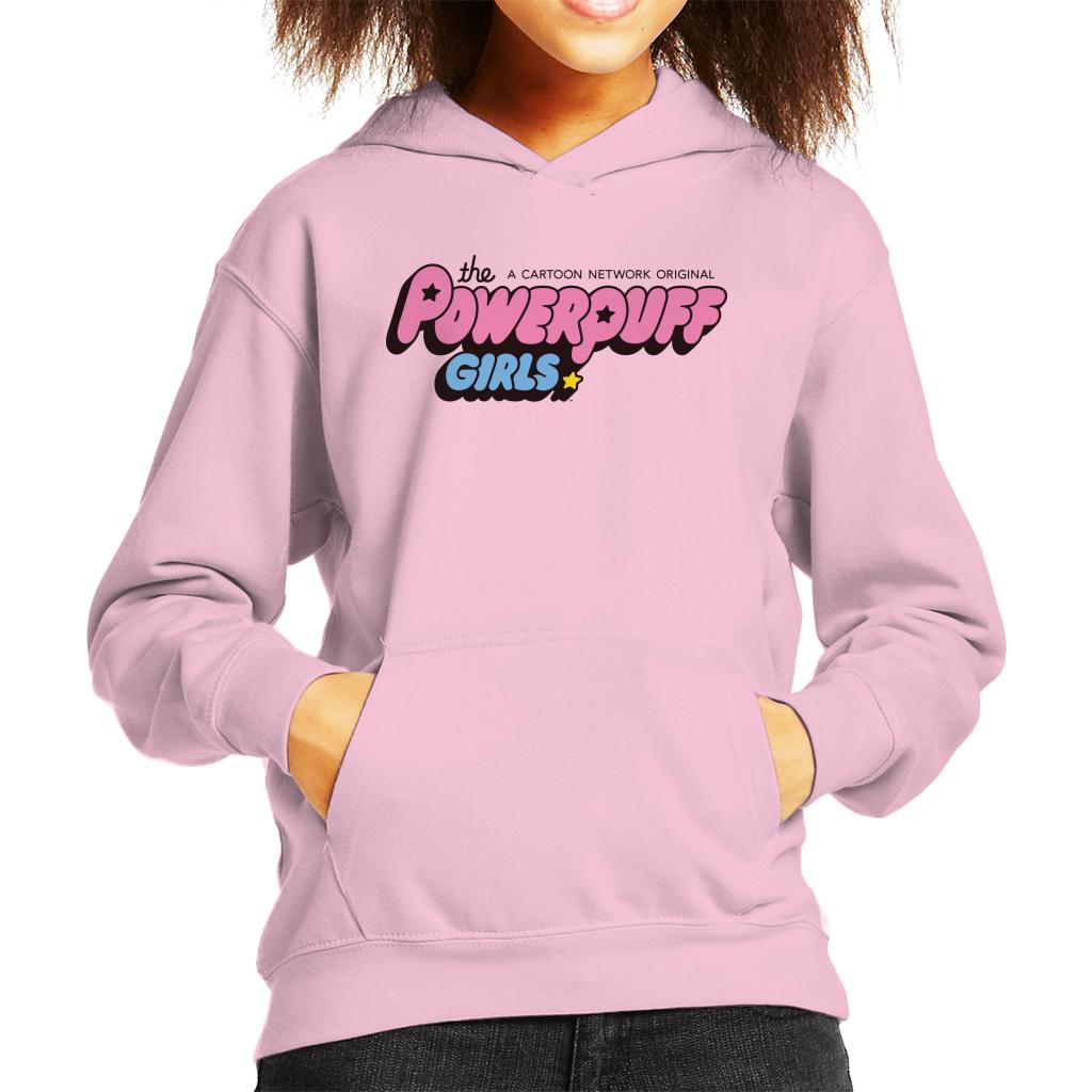 Powerpuff Girls Bubble Text Logo Kid's Hooded Sweatshirt-ALL + EVERY