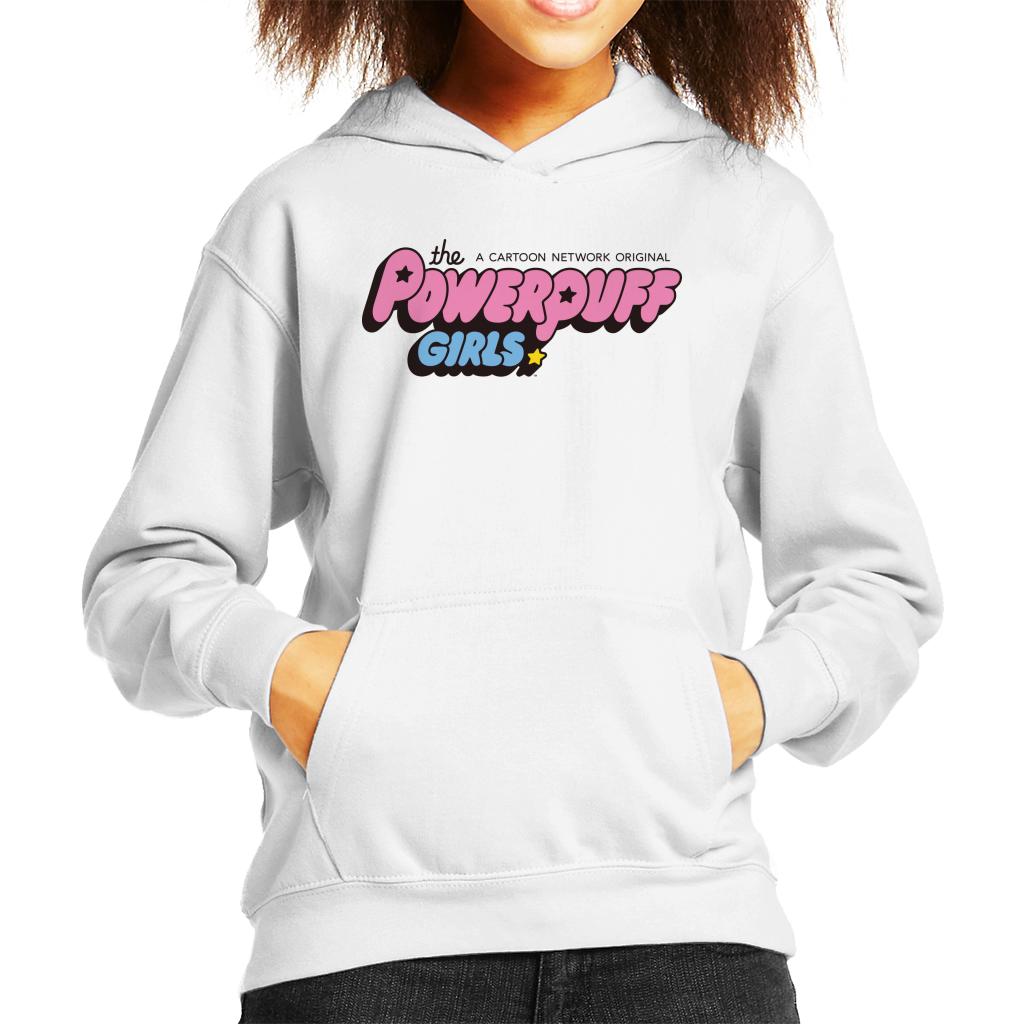 Powerpuff Girls Bubble Text Logo Kid's Hooded Sweatshirt-ALL + EVERY