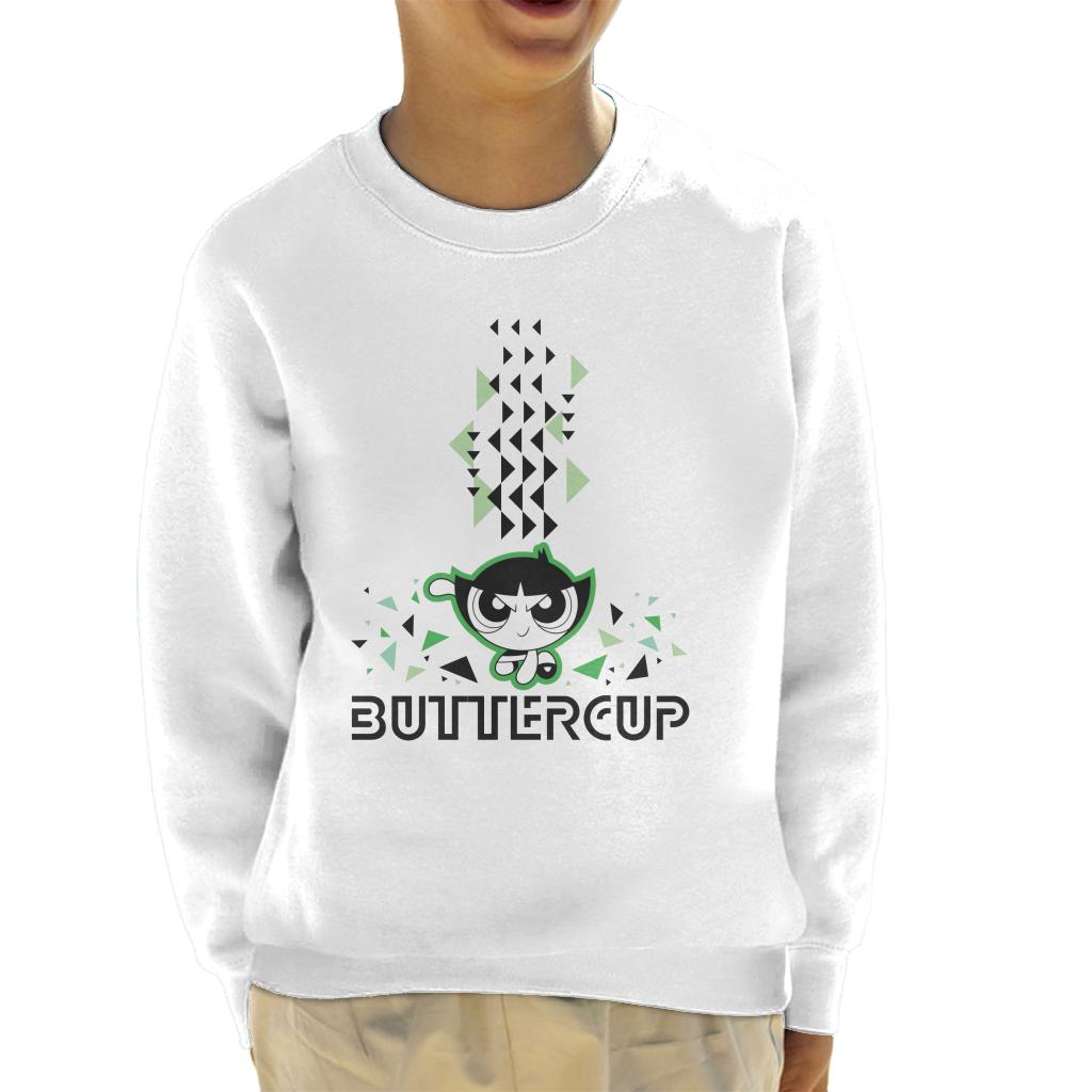 Powerpuff Girls Buttercup Abstract Triangle Art Kid's Sweatshirt