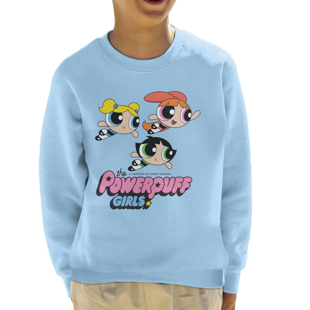 Powerpuff Girls Trio Smiling Flying Kid's Sweatshirt