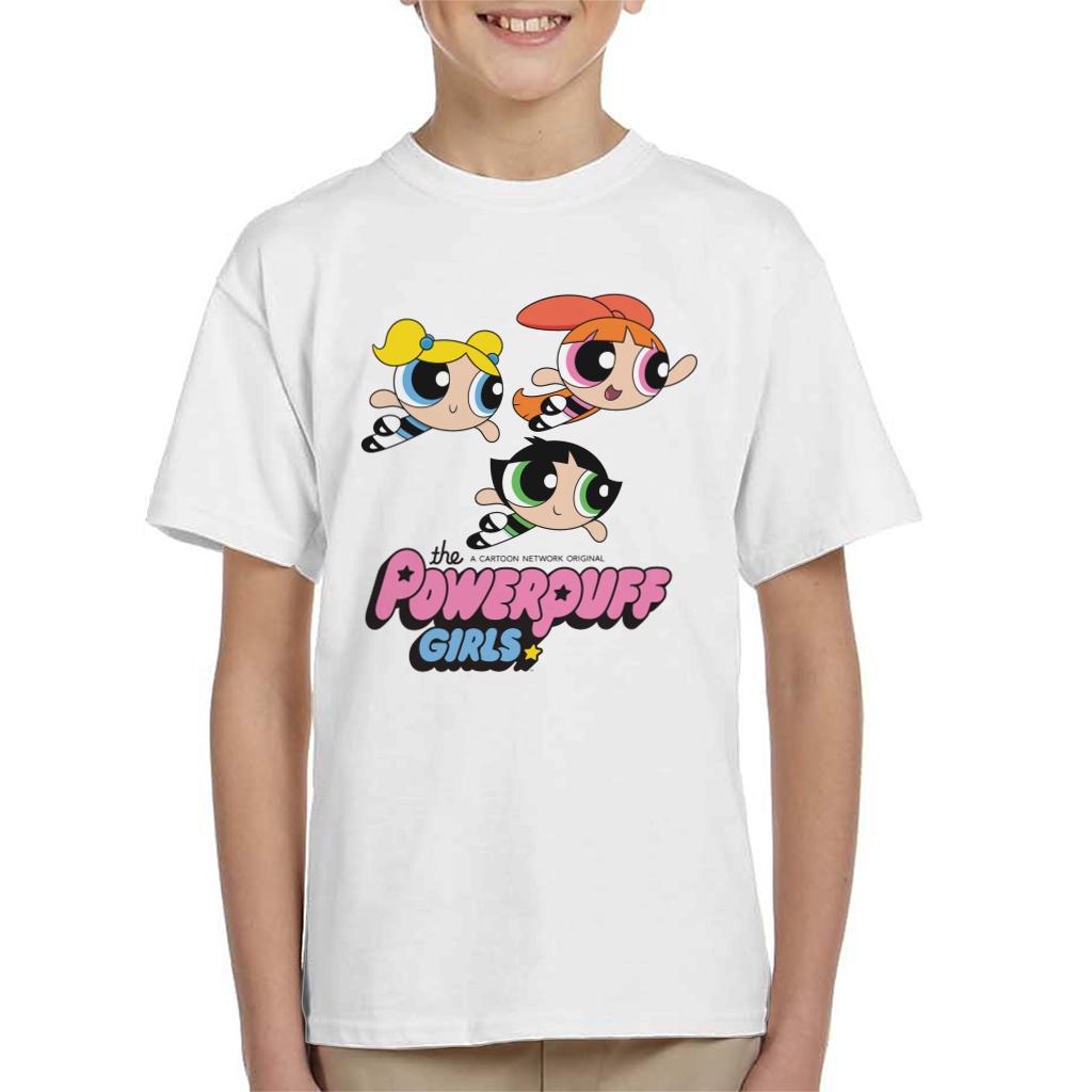 Powerpuff Girls Trio Smiling Flying Kid's T-Shirt