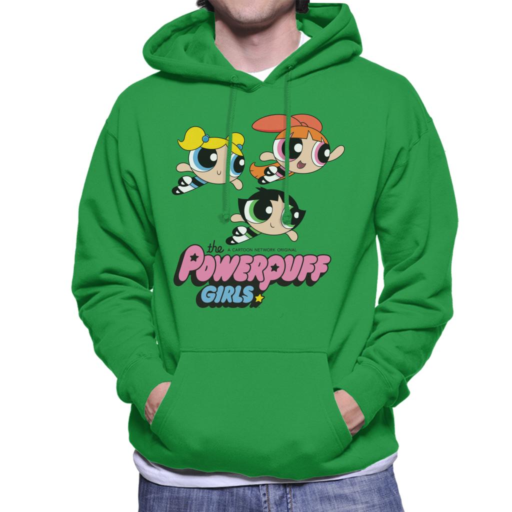 Powerpuff Girls Trio Smiling Flying Men's Hooded Sweatshirt-ALL + EVERY