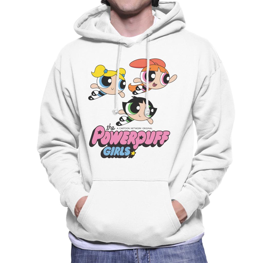 Powerpuff Girls Trio Smiling Flying Men's Hooded Sweatshirt-ALL + EVERY