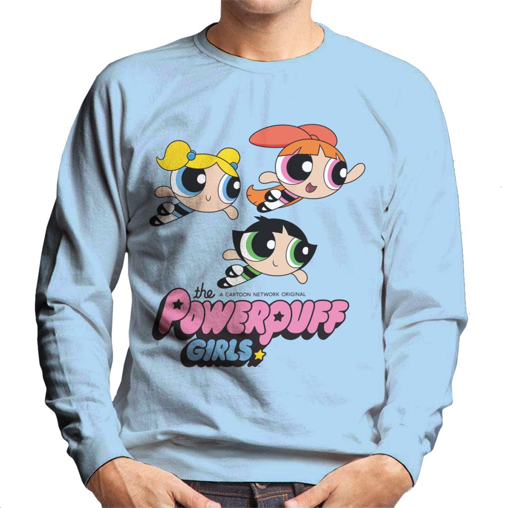 Powerpuff Girls Trio Smiling Flying Men's Sweatshirt-ALL + EVERY