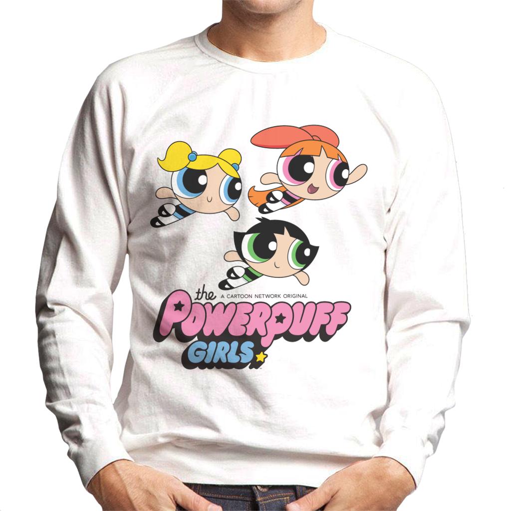 Powerpuff Girls Trio Smiling Flying Men's Sweatshirt-ALL + EVERY