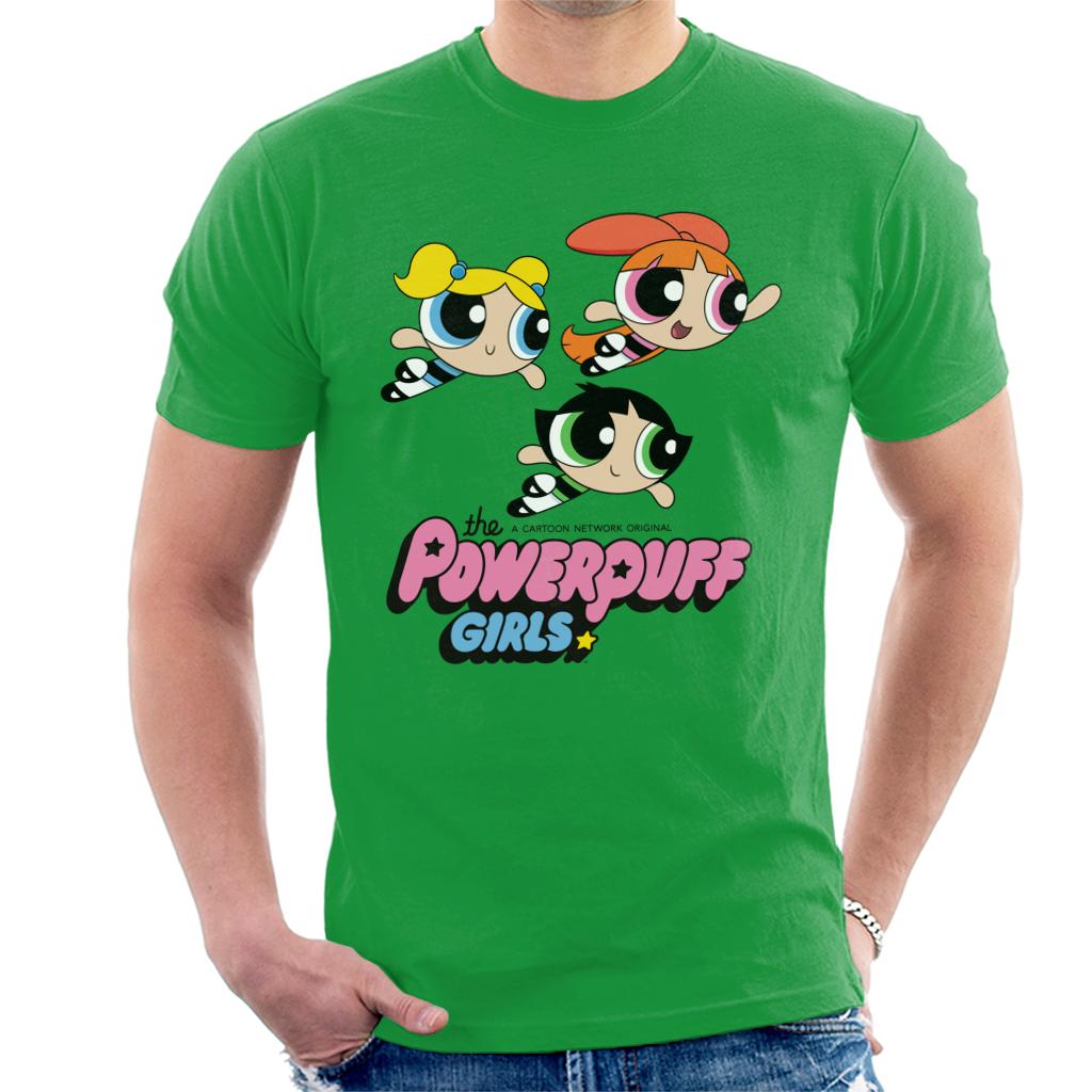 Powerpuff Girls Trio Smiling Flying Men's T-Shirt-ALL + EVERY