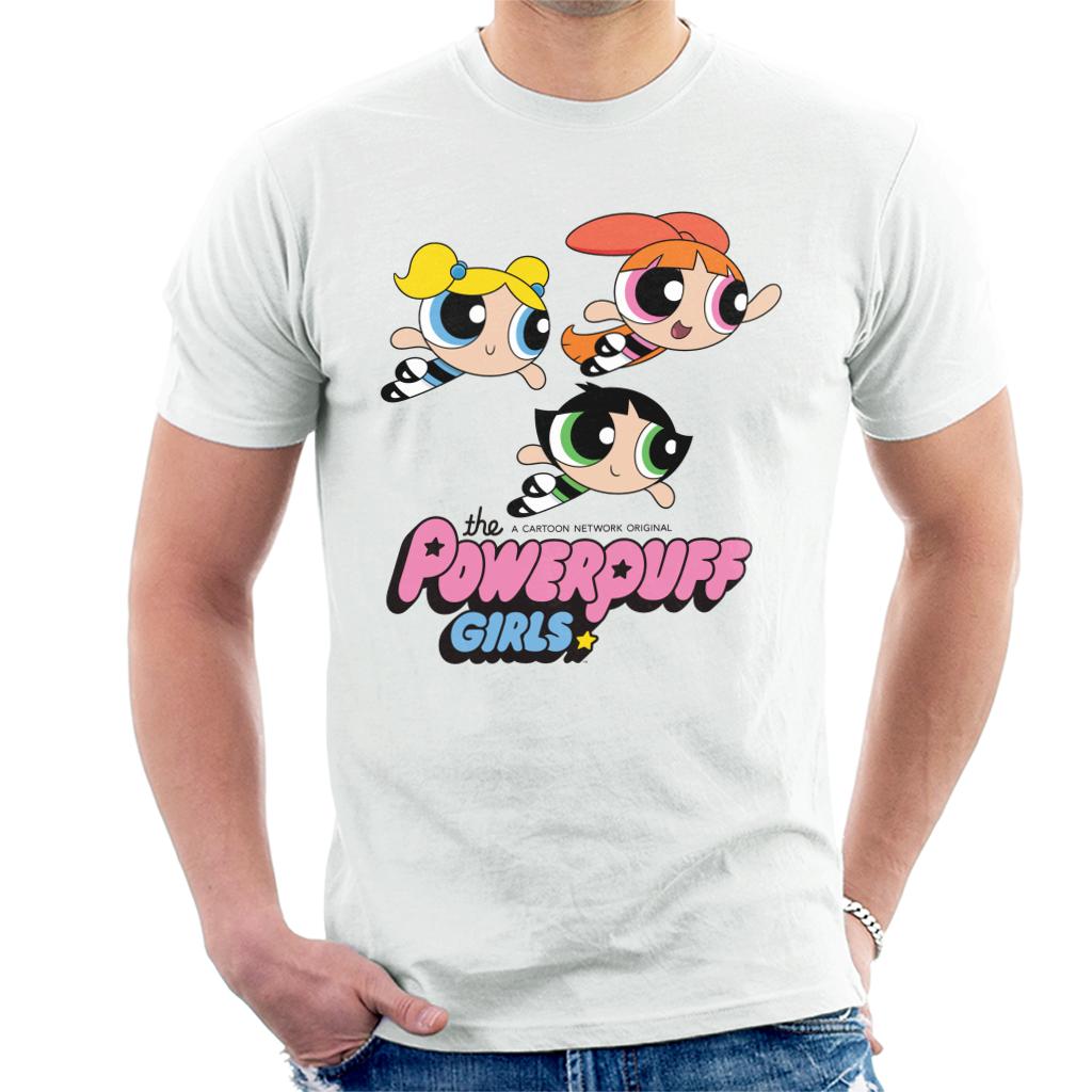 Powerpuff Girls Trio Smiling Flying Men's T-Shirt-ALL + EVERY