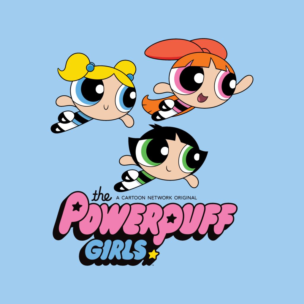 Powerpuff Girls Trio Smiling Flying Kid's T-Shirt-ALL + EVERY