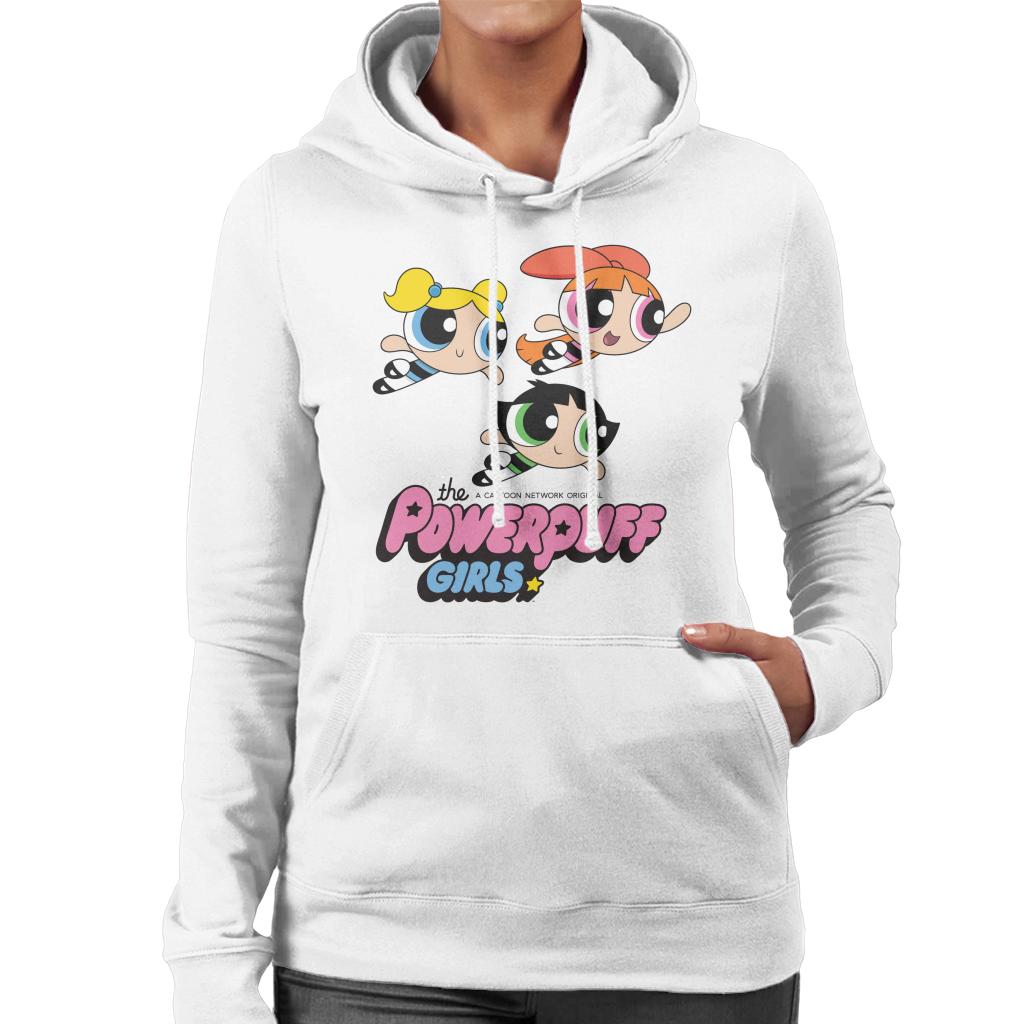 Powerpuff Girls Trio Smiling Flying Women's Hooded Sweatshirt-ALL + EVERY