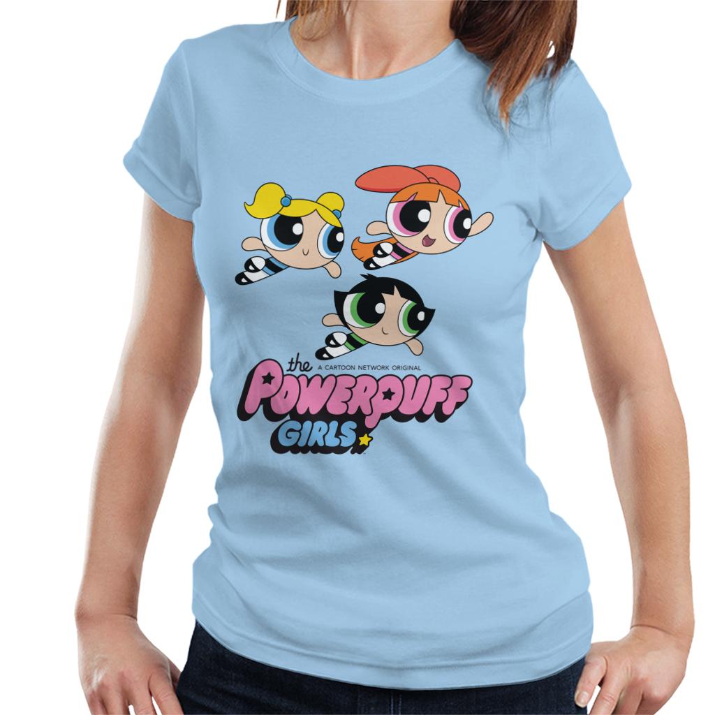 Powerpuff Girls Trio Smiling Flying Women's T-Shirt-ALL + EVERY