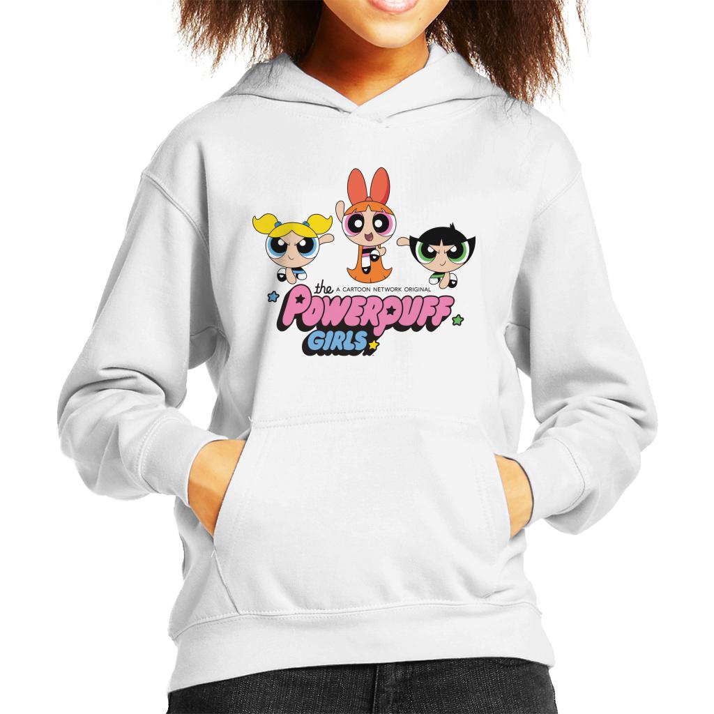 Powerpuff Girls Trio Blossom Jump Kid's Hooded Sweatshirt-ALL + EVERY