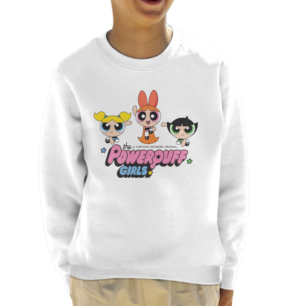 Powerpuff Girls Trio Blossom Jump Kid's Sweatshirt-ALL + EVERY