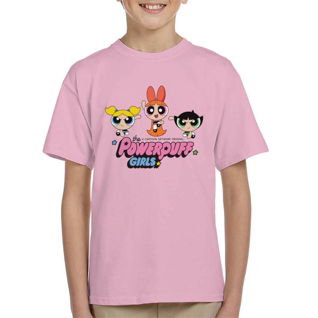 Powerpuff Girls Trio Blossom Jump Kid's T-Shirt-ALL + EVERY