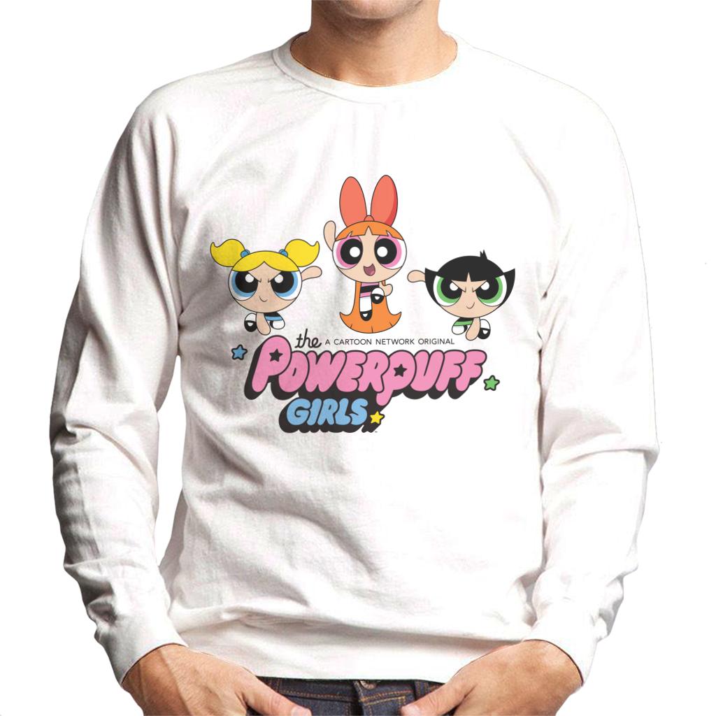 Powerpuff Girls Trio Blossom Jump Men's Sweatshirt-ALL + EVERY