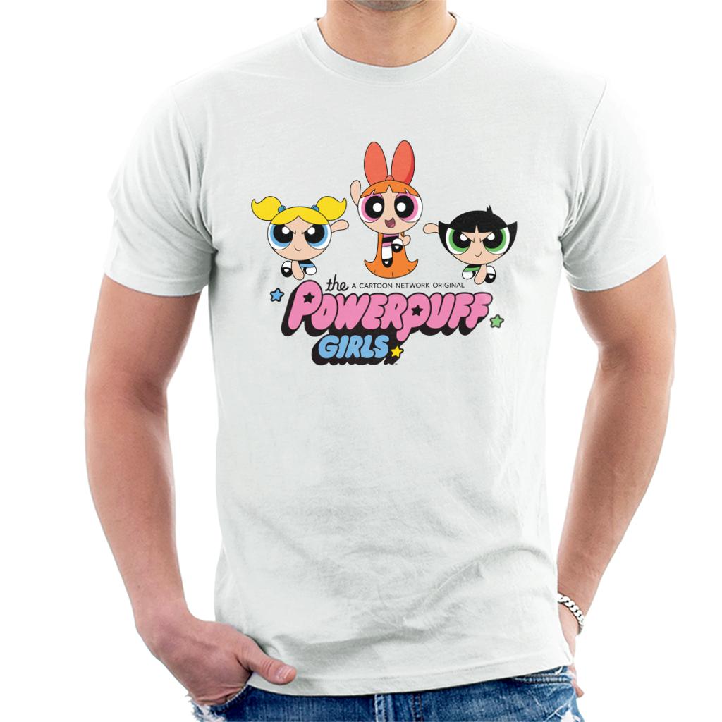 Powerpuff Girls Trio Blossom Jump Men's T-Shirt-ALL + EVERY