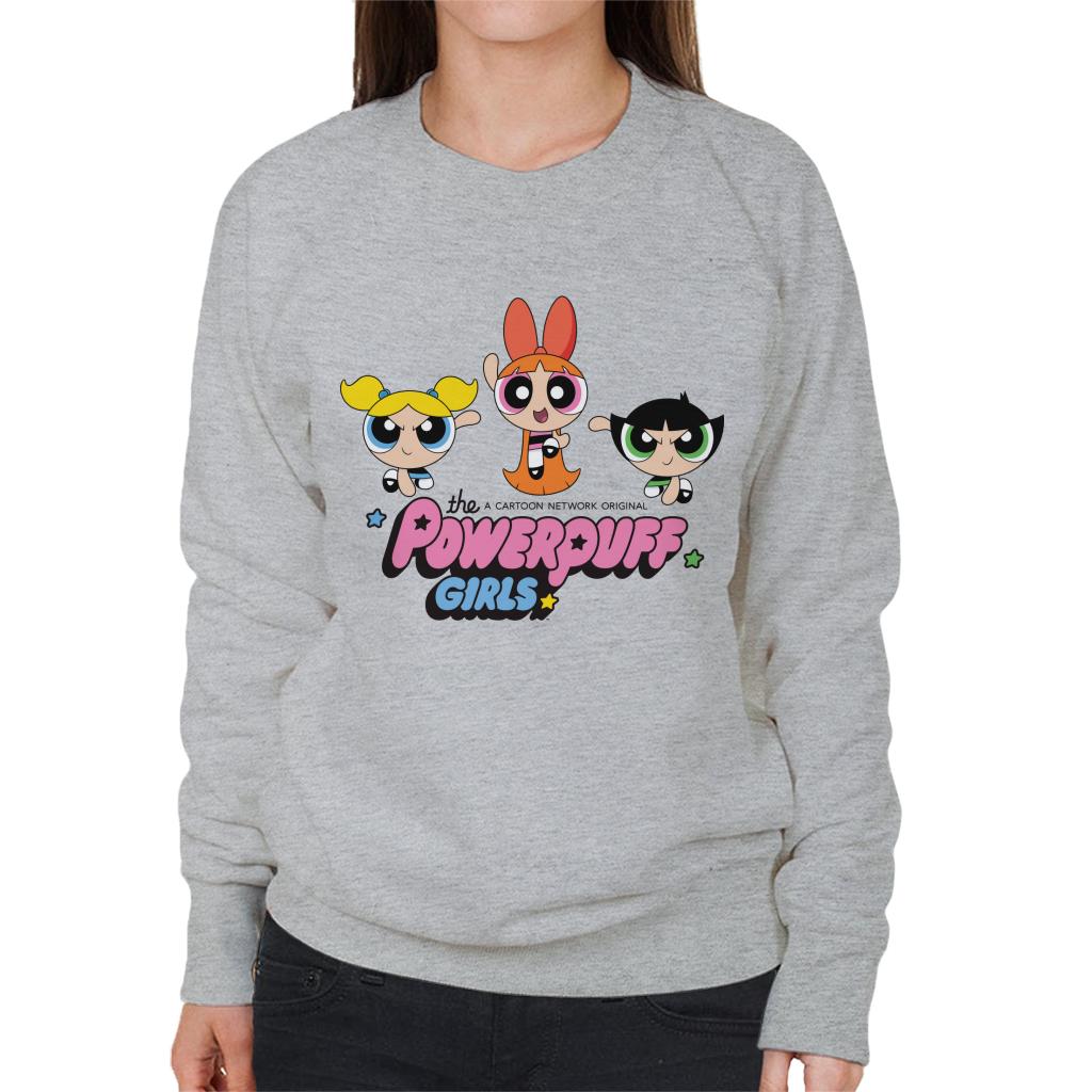 Powerpuff Girls Trio Blossom Jump Women's Sweatshirt-ALL + EVERY