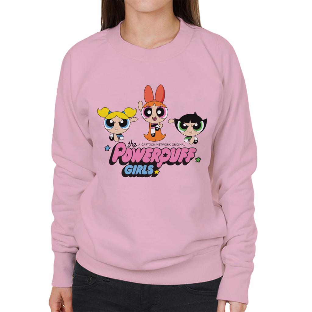 Powerpuff Girls Trio Blossom Jump Women's Sweatshirt-ALL + EVERY