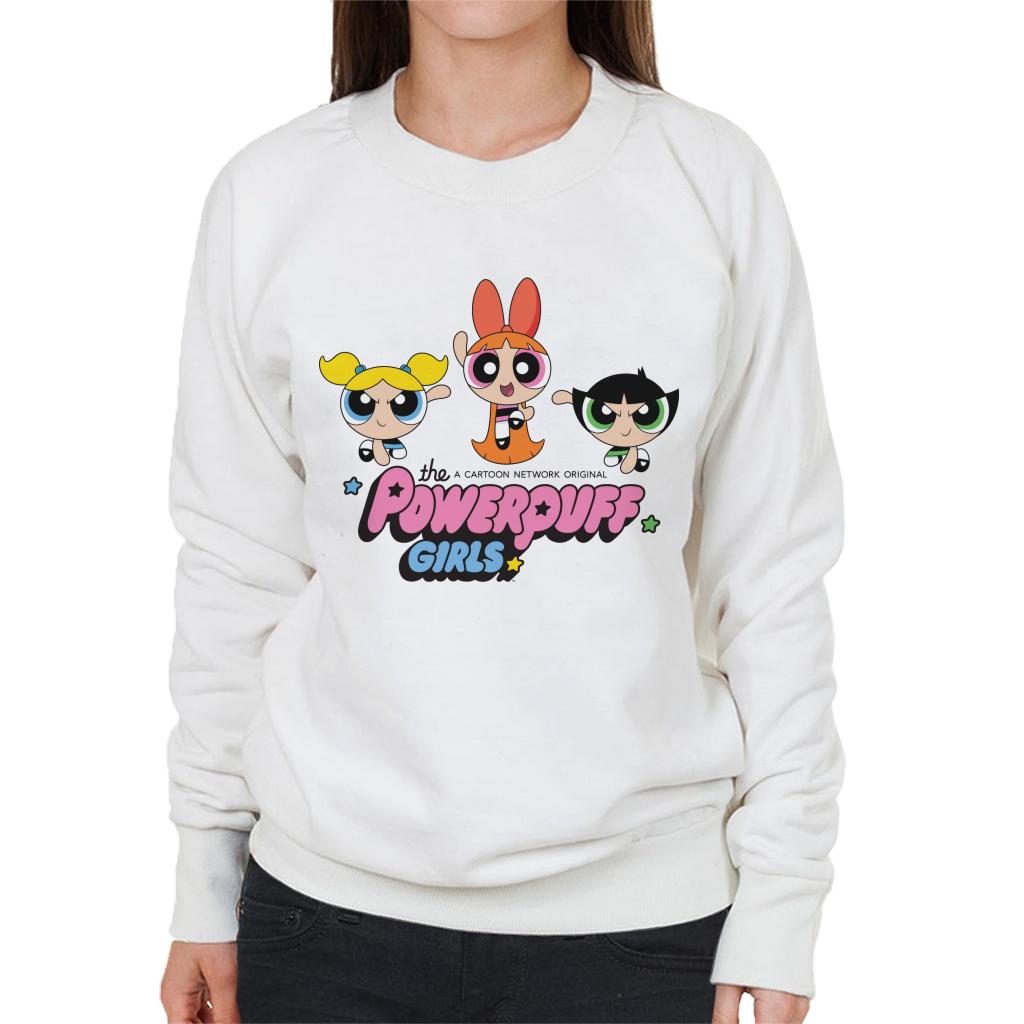 Powerpuff Girls Trio Blossom Jump Women's Sweatshirt-ALL + EVERY