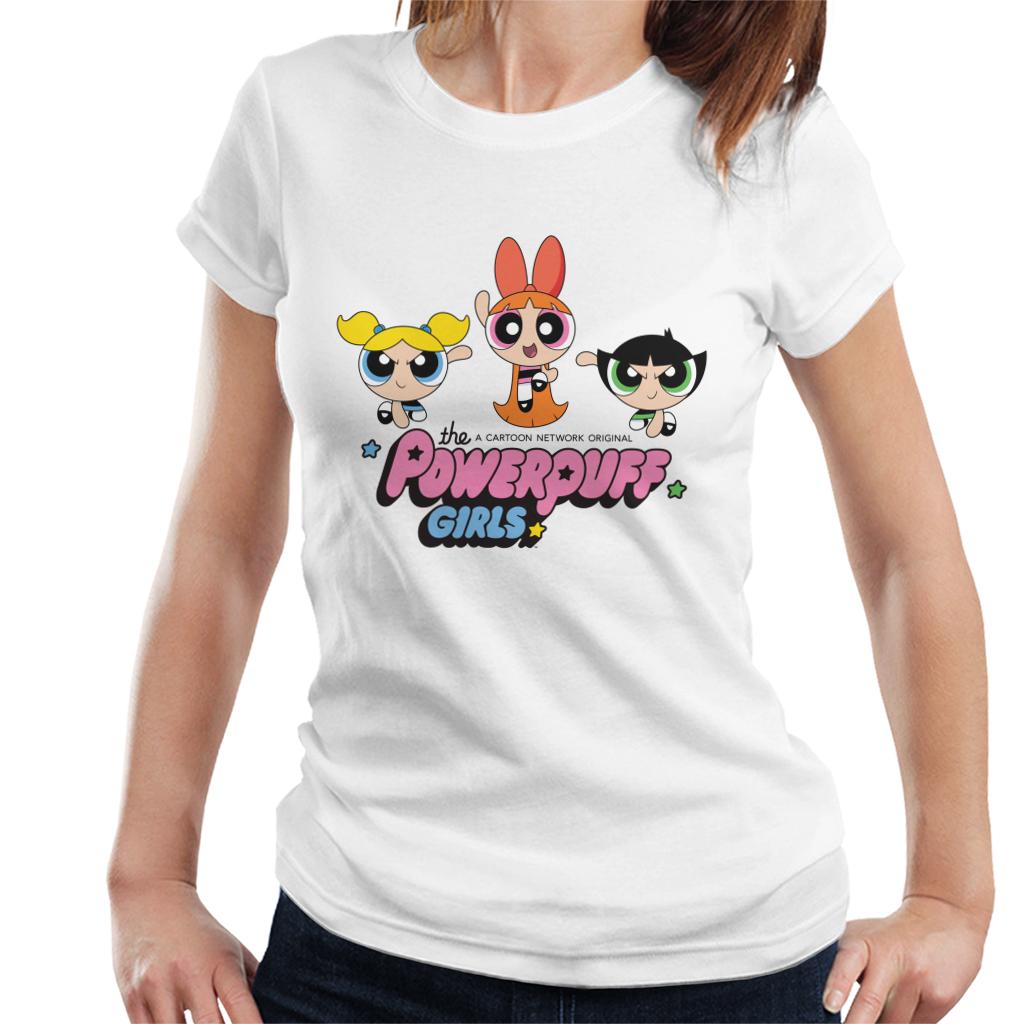 Powerpuff Girls Trio Blossom Jump Women's T-Shirt-ALL + EVERY