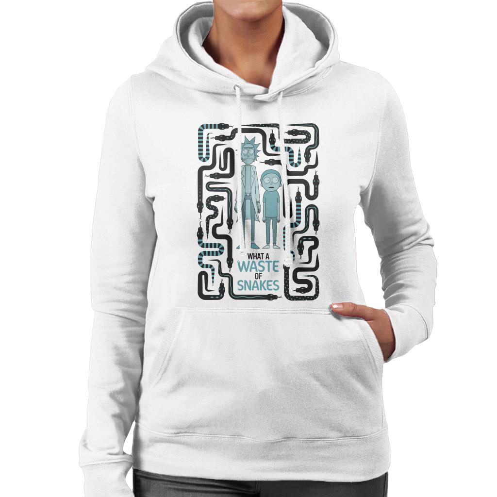 Rick and Morty A Waste Of Snakes Women's Hooded Sweatshirt-ALL + EVERY