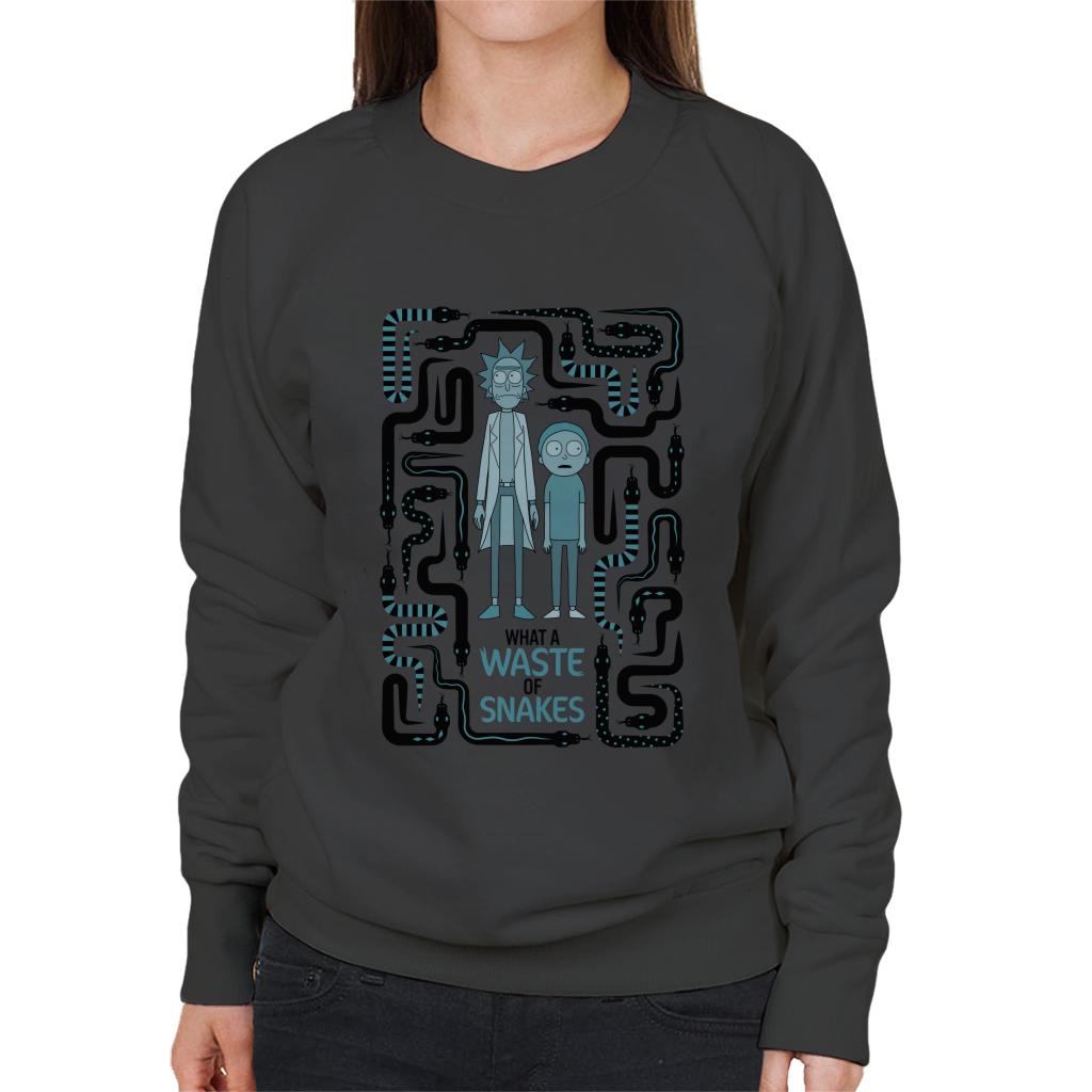 Rick and Morty A Waste Of Snakes Women's Sweatshirt-ALL + EVERY