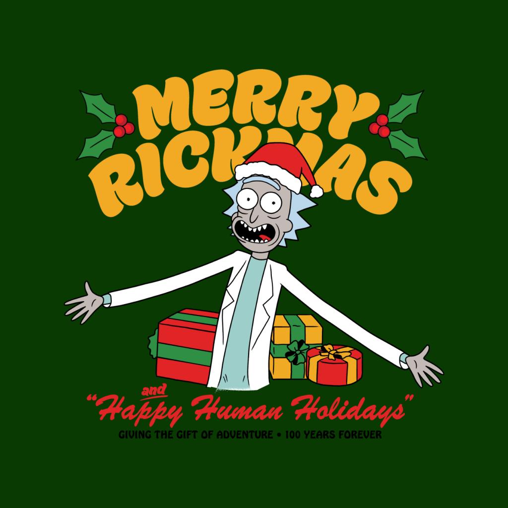 Rick and Morty Merry Rickmas And Happy Human Holidays Christmas Women's Sweatshirt-ALL + EVERY