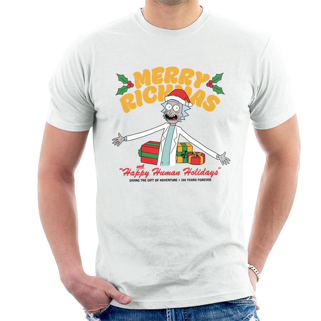 Rick and Morty Merry Rickmas And Happy Human Holidays Christmas Men's T-Shirt-ALL + EVERY