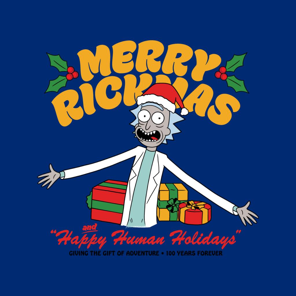 Rick and Morty Merry Rickmas And Happy Human Holidays Christmas Women's T-Shirt-ALL + EVERY