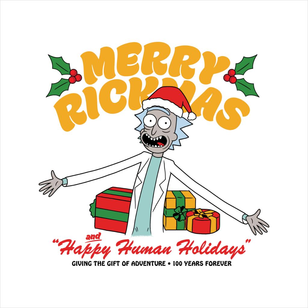 Rick and Morty Merry Rickmas And Happy Human Holidays Christmas Women's T-Shirt-ALL + EVERY