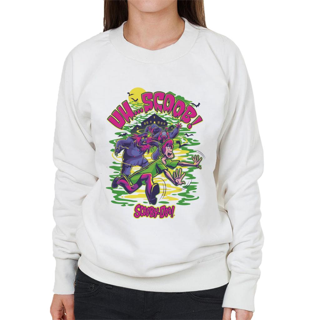 Scooby Doo Halloween Shaggy Being Chased Uh Scoob Women's Sweatshirt-ALL + EVERY