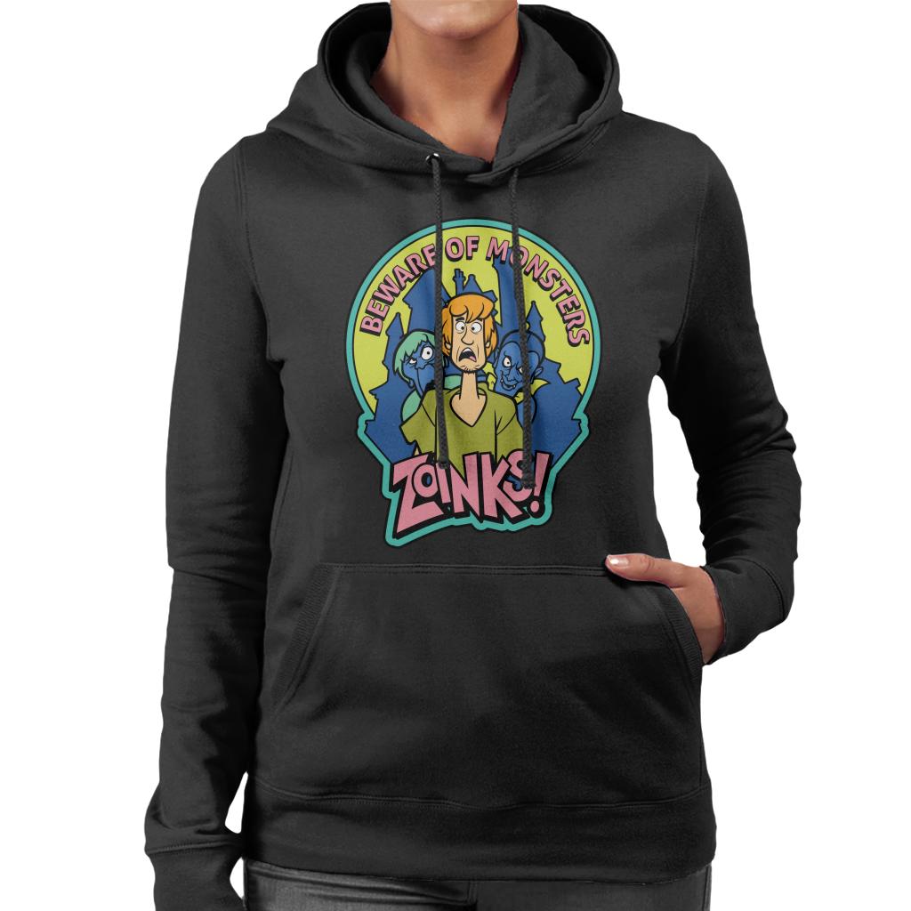 Scooby Doo Halloween Beware Of Monsters Zoinks Women's Hooded Sweatshirt-ALL + EVERY