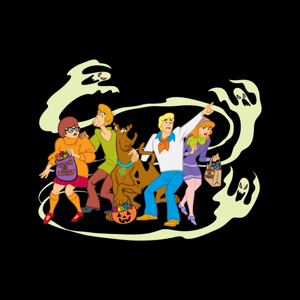 Scooby Doo Halloween Gang Surrounded By Ghosts Women's Sweatshirt-ALL + EVERY