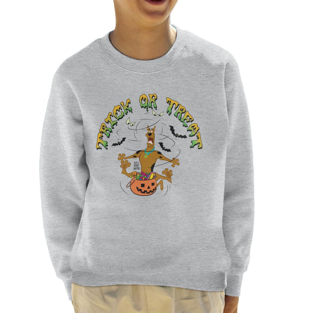 Scooby Doo Halloween Trick Or Treat Terrified Kid's Sweatshirt-ALL + EVERY