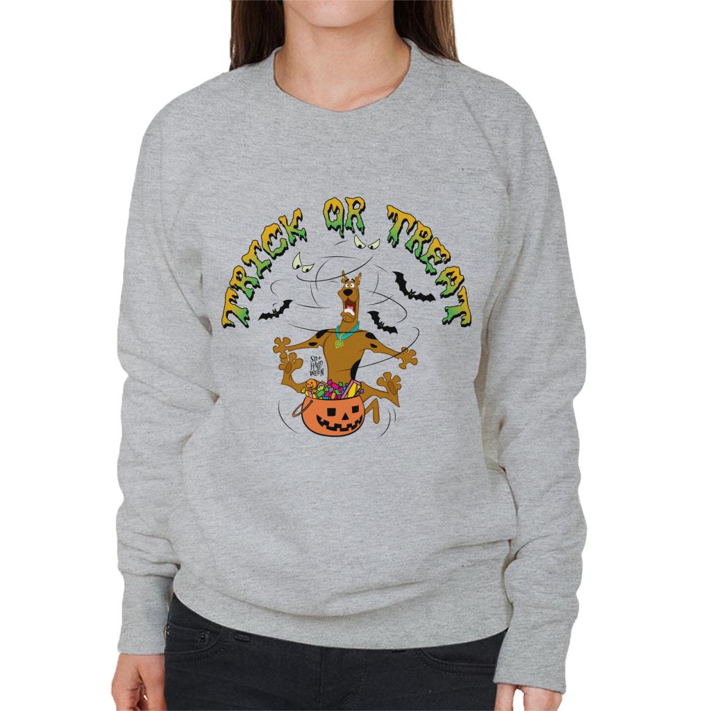 Scooby Doo Halloween Trick Or Treat Terrified Women's Sweatshirt-ALL + EVERY