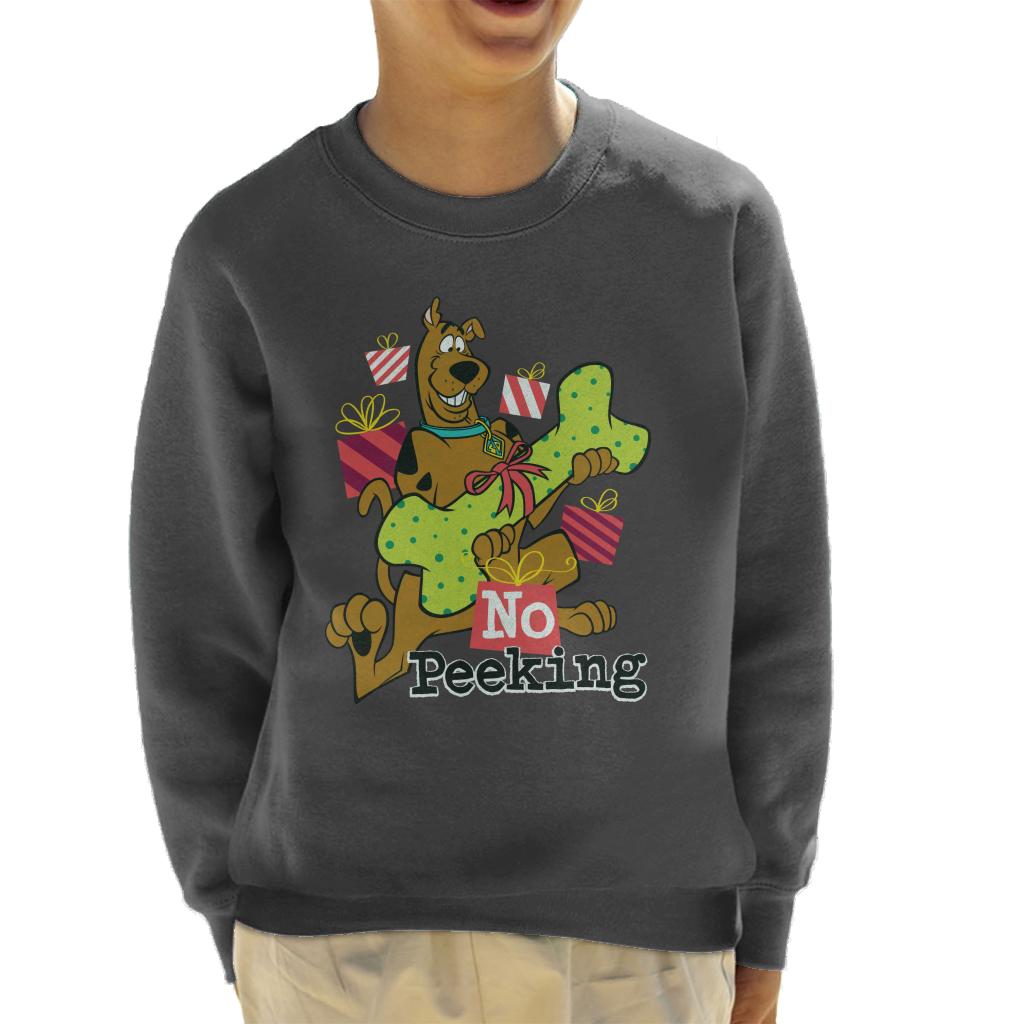 Scooby Doo Christmas No Peeking Kid's Sweatshirt-ALL + EVERY