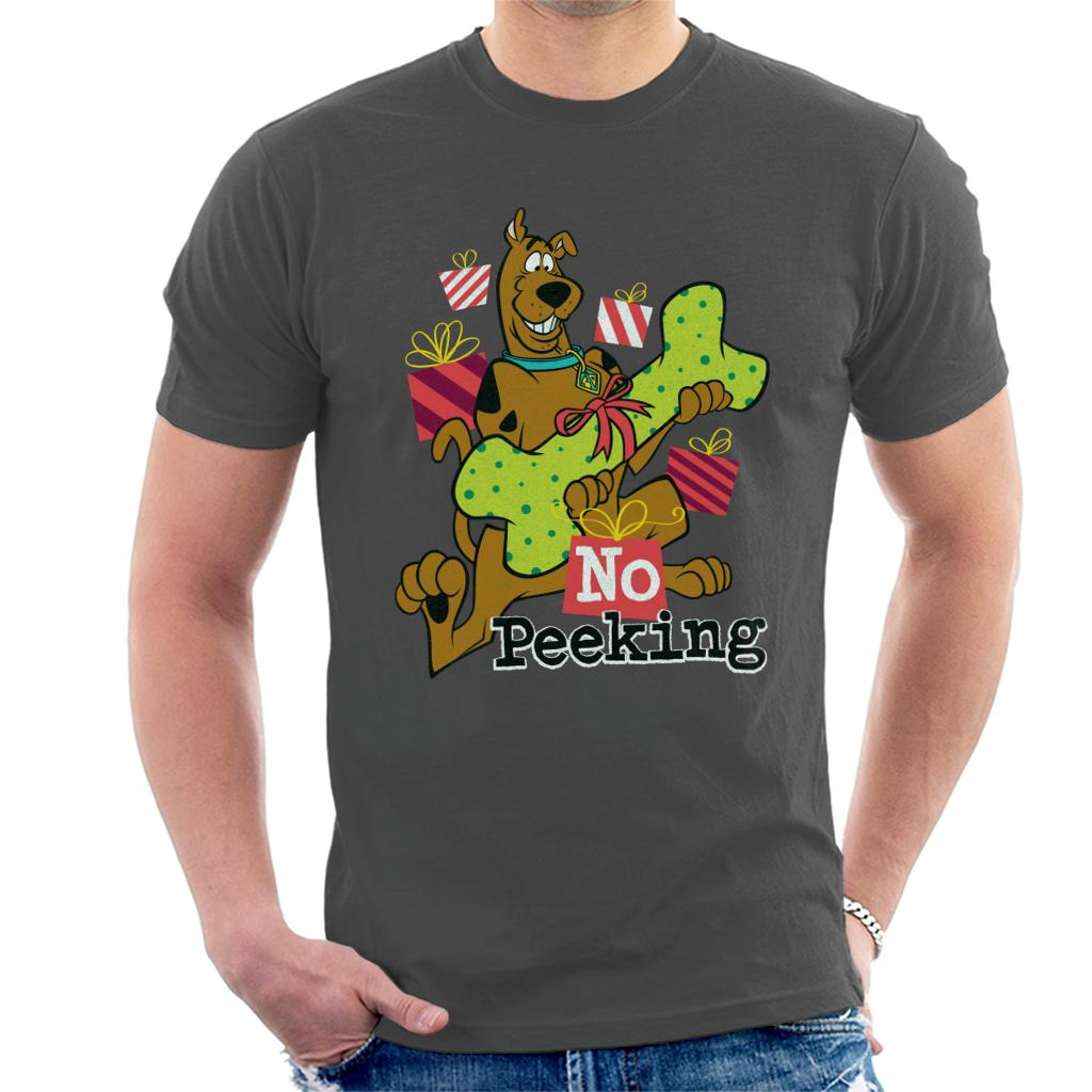 Scooby Doo Christmas No Peeking Men's T-Shirt-ALL + EVERY