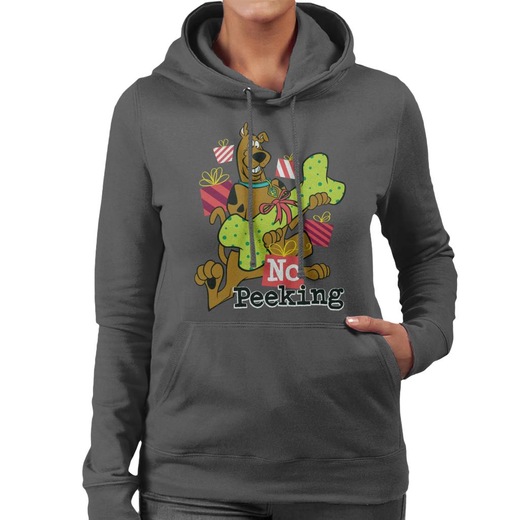 Scooby Doo Christmas No Peeking Women's Hooded Sweatshirt-ALL + EVERY