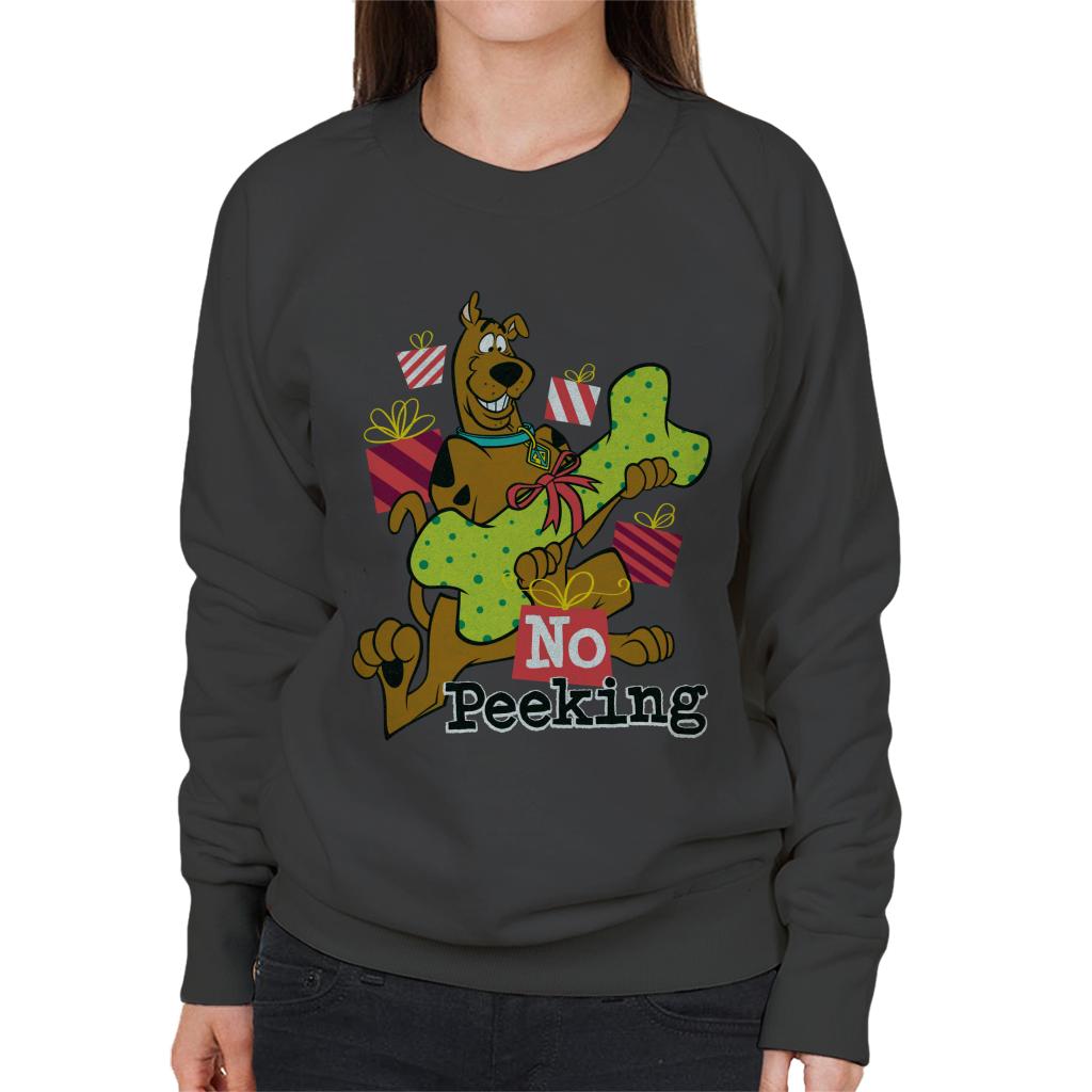 Scooby Doo Christmas No Peeking Women's Sweatshirt-ALL + EVERY