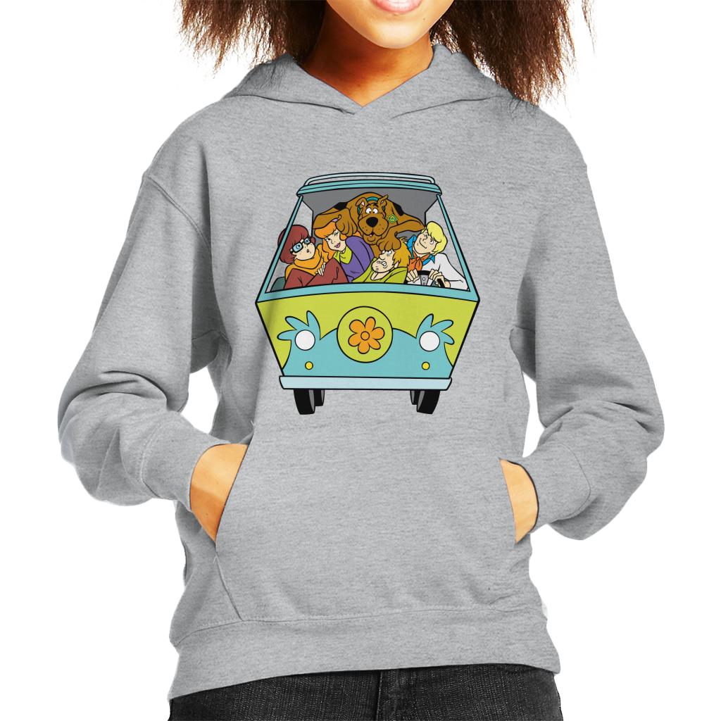 Scooby Doo Characters In The Mystery Machine Kid's Hooded Sweatshirt-ALL + EVERY